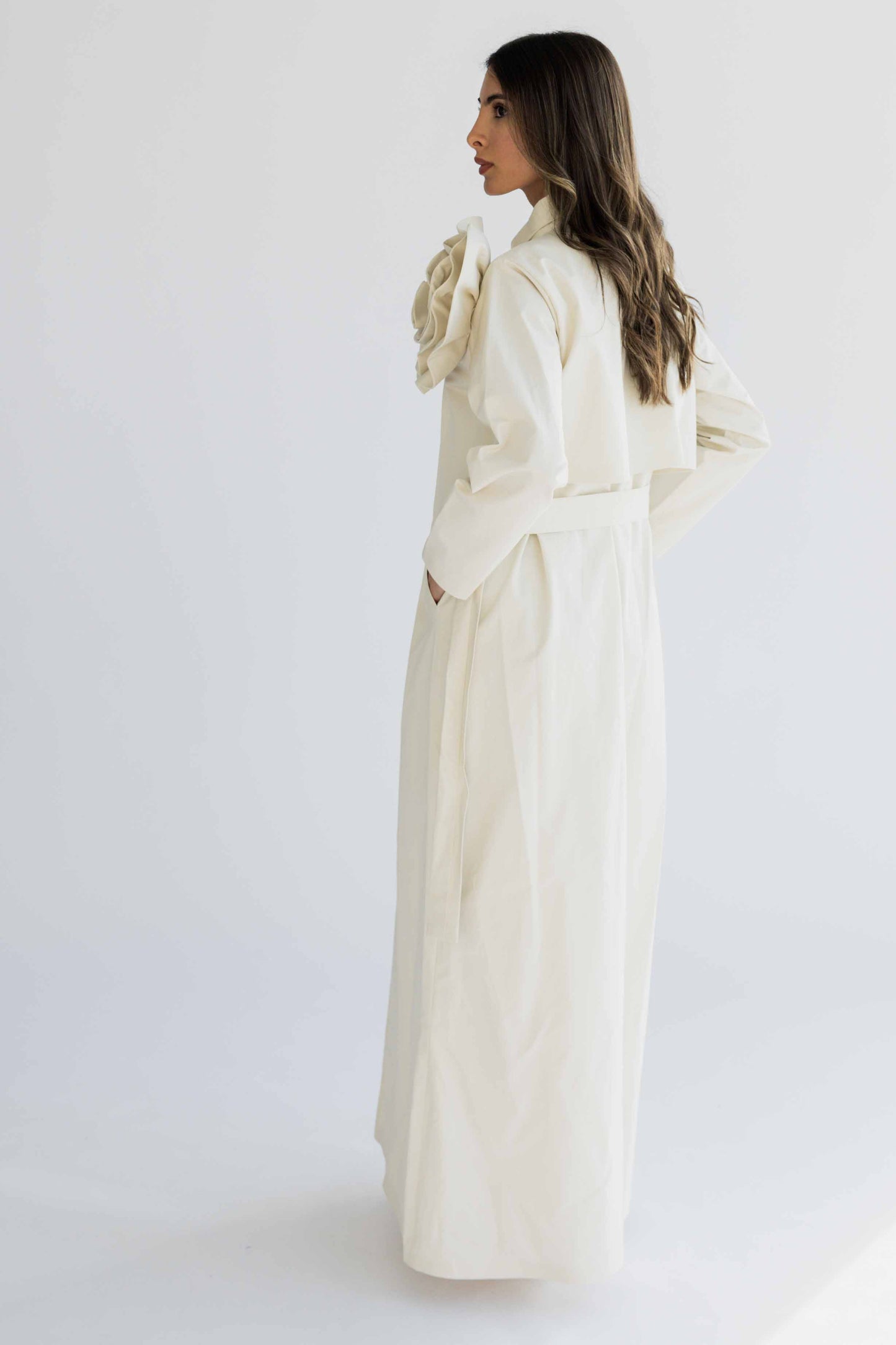 Floral trench coat
