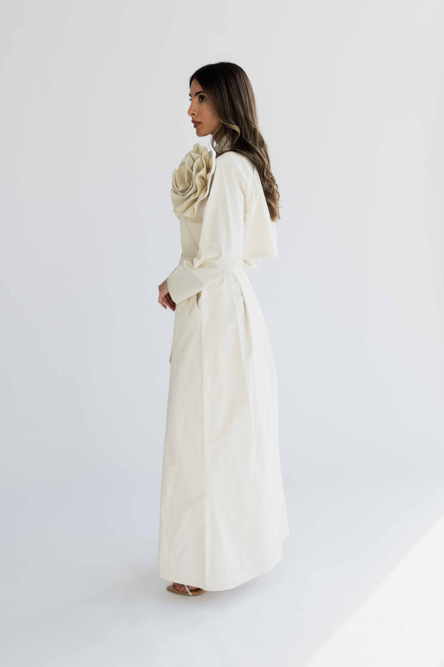 Floral trench coat