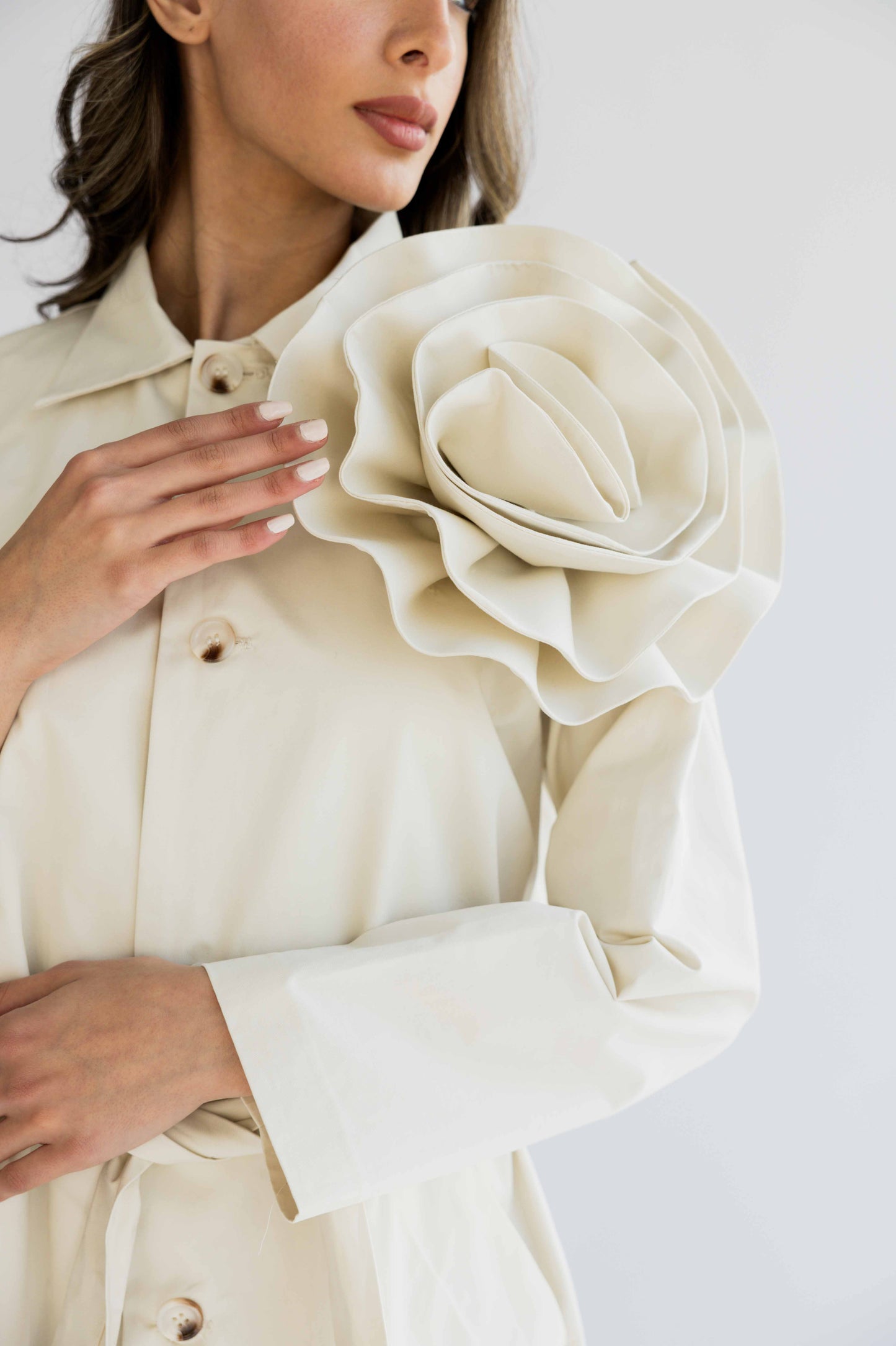 Floral trench coat