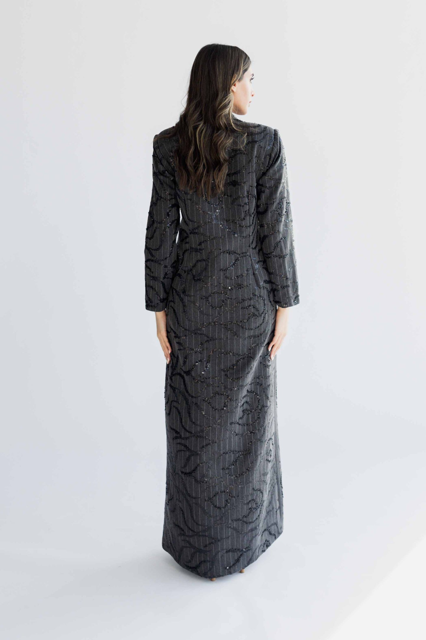 Sequined long blazer